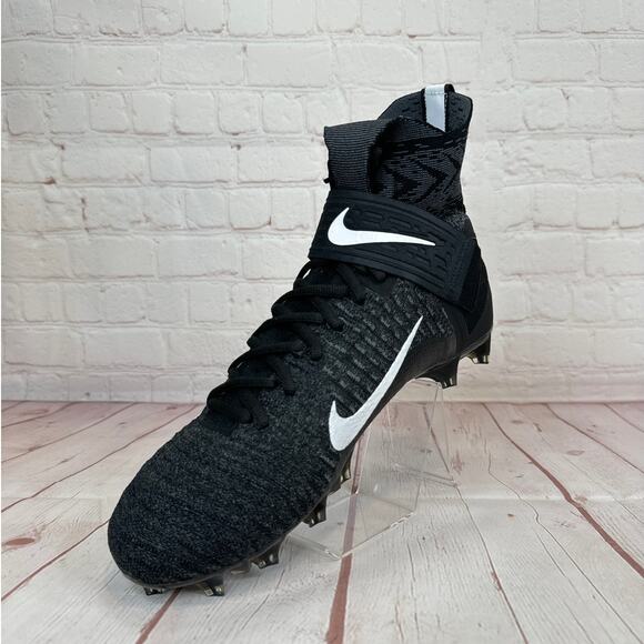 Nike Alpha Menace Elite 2 Flyknit Black Football Cleats Mens Size 10 AO3374-001 - Picture 4 of 11